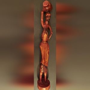 Wood carved African woman